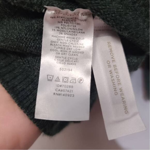 Loft Green Shawl Collar Pocket Open Cardigan Size Medium - Picture 4 of 4